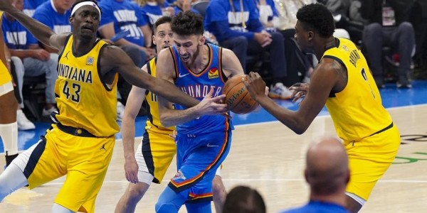 总决赛G2半场：雷霆三少合砍35分 步行者攻防遭压制