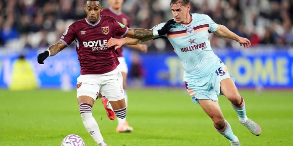 西汉姆联0-2布伦特福德 8轮仅积4分