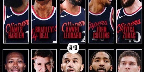 快船新赛季预计首发：哈登比尔小卡科林斯祖巴茨