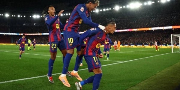 西甲：巴萨主场力克奥萨苏纳，领先皇马7分稳居榜首