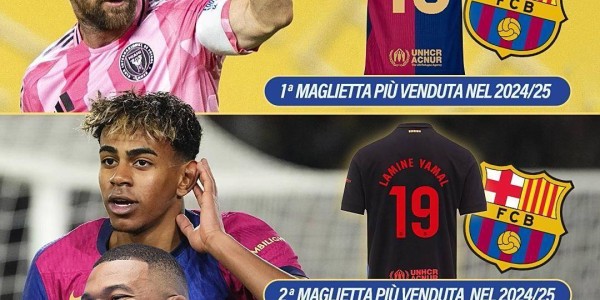 西甲球衣销量前三：梅西“缺席”仍领跑，亚马尔、姆巴佩上榜