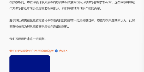 切尔西与主教练马雷斯卡分道扬镳