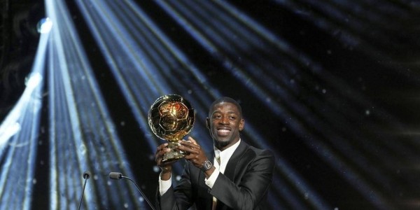 巴黎圣日耳曼前锋登贝莱击败巴萨小将亚马尔荣膺金球奖